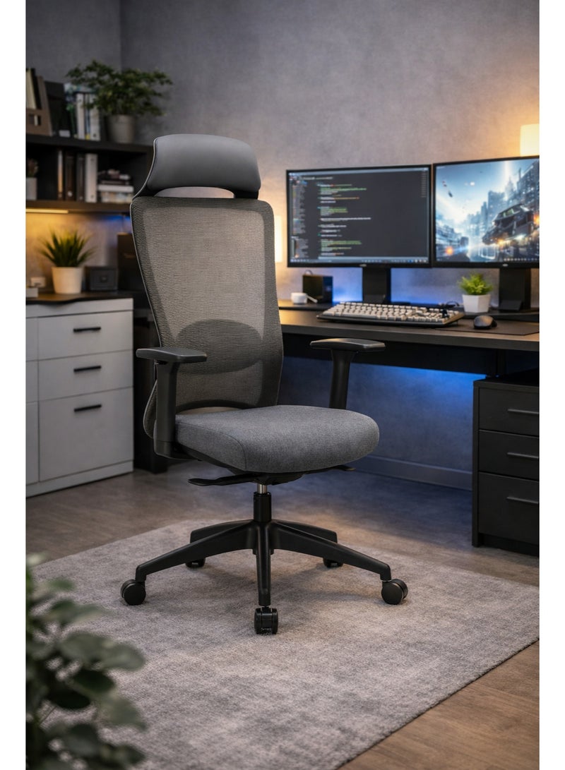 DAMONS Ergonomic Office Chair, Big and Tall Office Chair, Headrest with 2D Armrest, Lumbar Support and PU Wheels, Swivel Computer Task Chair for Office - Image 1